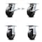 Service Caster 6 Inch Polyolefin Caster Brakes/Swivel Locks and 2 Rigid, 2PK SCC-35S620-POB-SLB-BSL-2-R-2 - alternate 1
